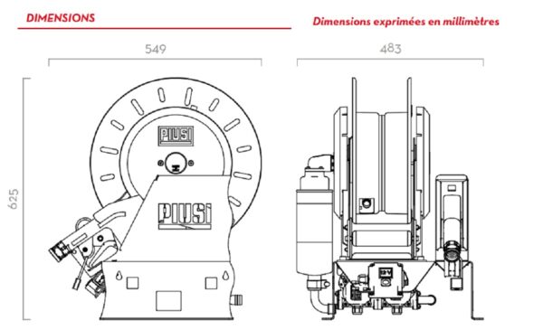 PITSTOP Groupe de Distribution de Gasoil avec Enrouleur Automatique PITSTOP DC 12V PIUSI 45 l/mn