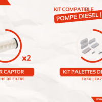 Kit de maintenance piusi cartouche de filtre CLEAR CAPTOR F00611040 et palettes de pompe R18700000 essence diesel gasoil XTL HVO